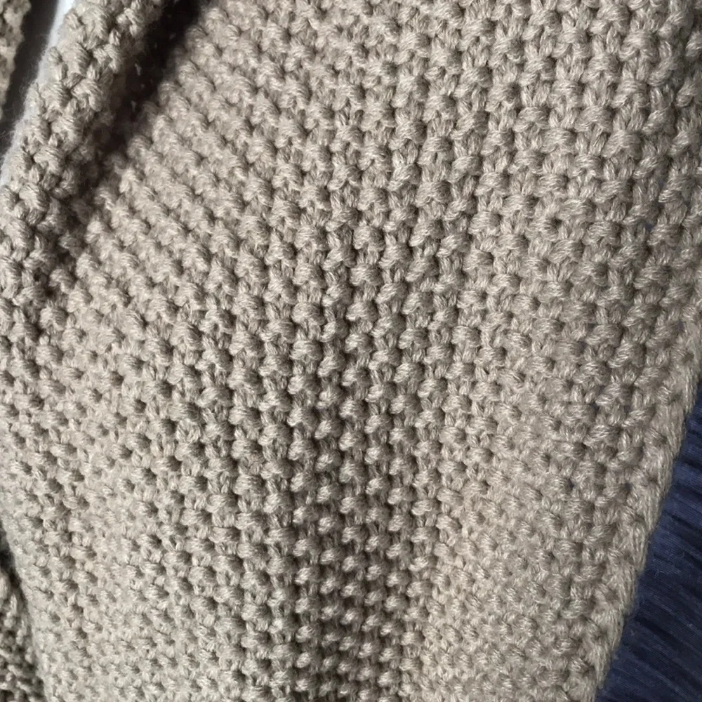 LIGHT BROWN KNIT WOVEN INFINITY SCARF
